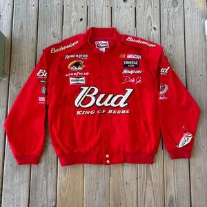 Dale Earnhardt Jr. Chase Authentics Nascar Budweiser King of Beers Red Jacket